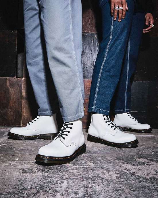 Botines Dr. Martens 101 Smooth Mujer Blancos MX-57918